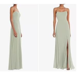 WTOO NEW Convertible Strap LIGHT GREEN Chiffon Gown Size 16W Formal Evening